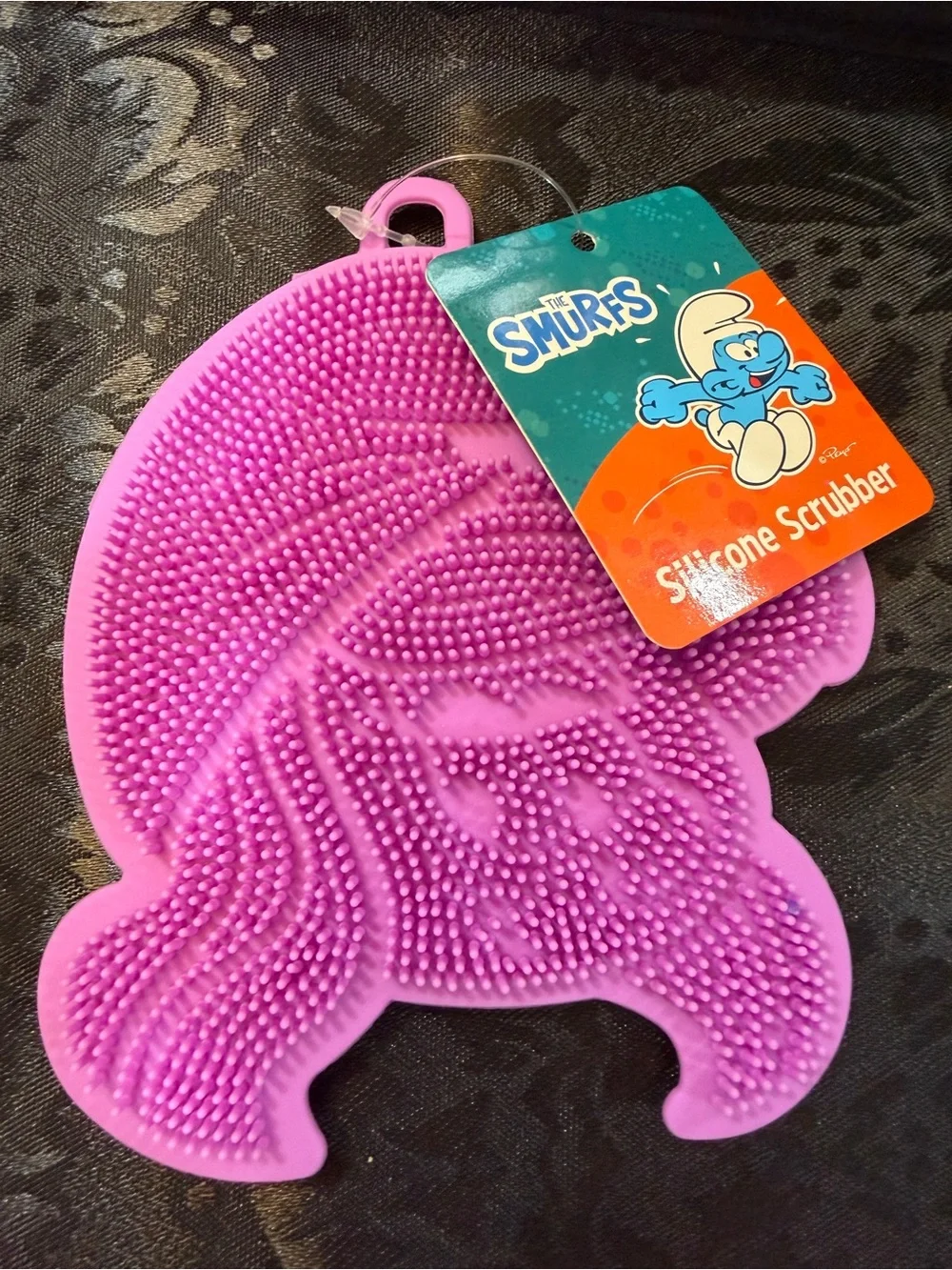 Smurfs Silicone Exfoliating Scrubber Set - Pink Scrubber & Blue Gua Sha